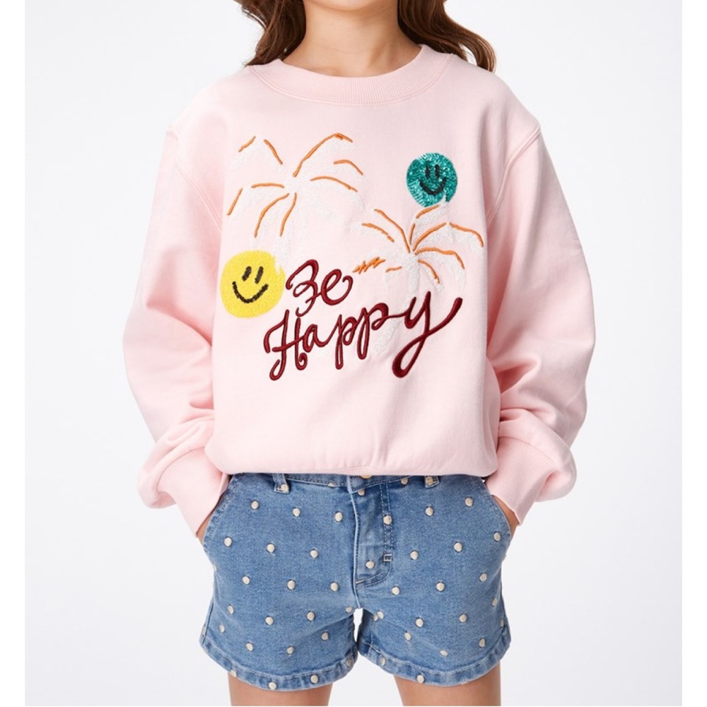 NWT 🤩Molo Marge Be Happy  ~Glitter Palms~ Sweatshirt💕